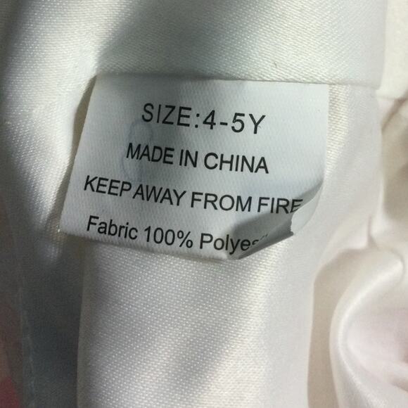 FLOWER GIRL'S PARTY DRESS 4-5y white pink long sleeve lace maxi dress NEW B75 - Picture 7 of 7